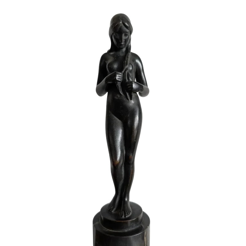 Bronze sculpture by Hans Herry Liebmann (1876-1941) with marble base