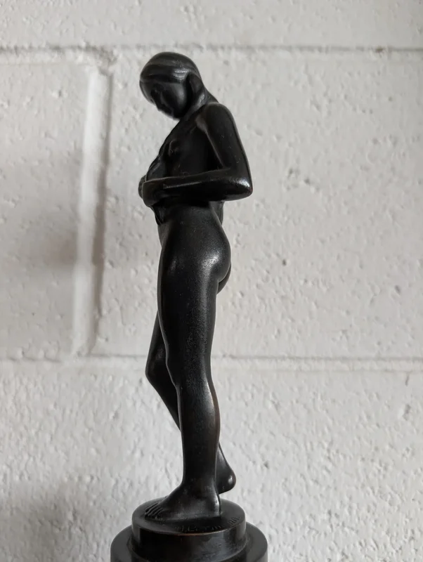 Bronze sculpture by Hans Herry Liebmann (1876-1941) with marble base
