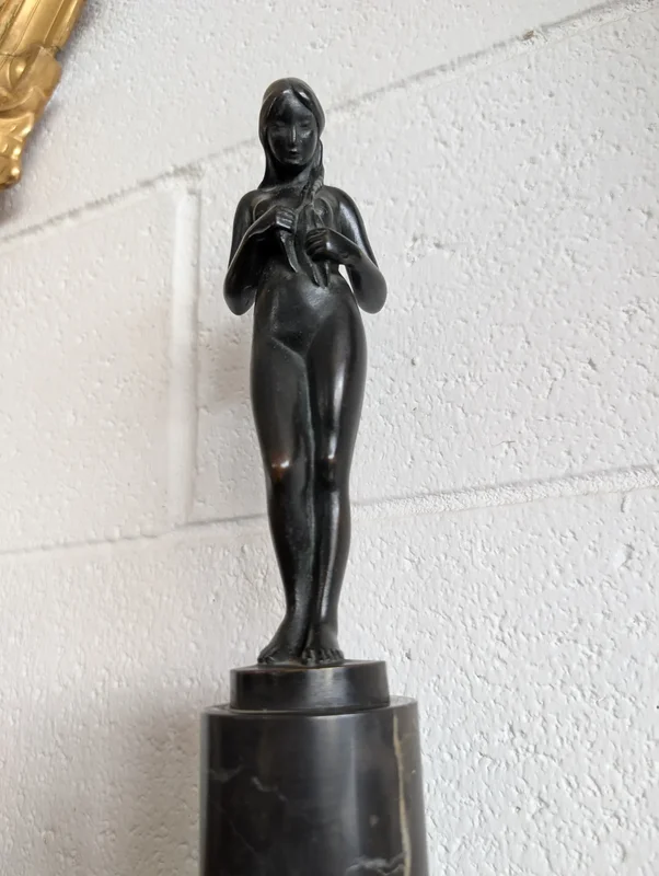 Bronze sculpture by Hans Herry Liebmann (1876-1941) with marble base