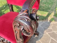 Coppia di troni dell’800 noce intagliato a mano
