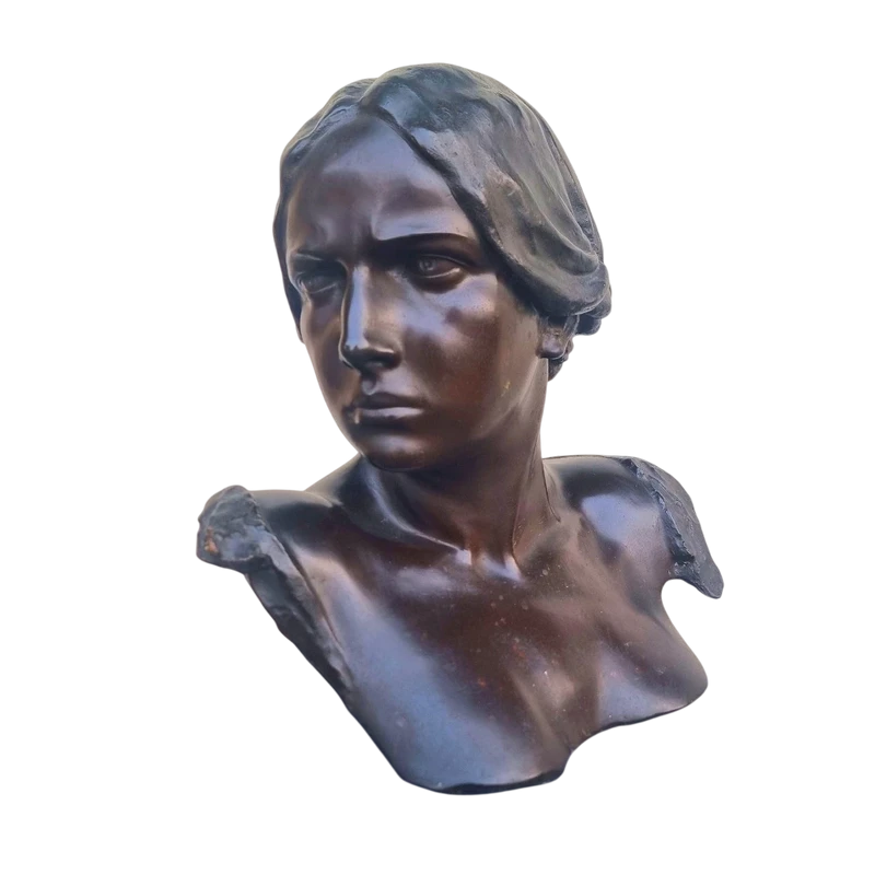 Scultura in bronzo 800 busto femminile