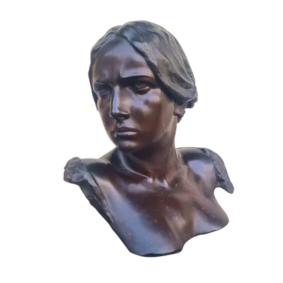 Scultura in bronzo 800 busto femminile