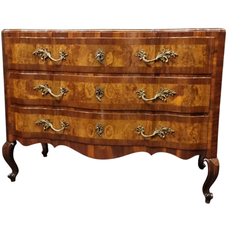 Cassettone Emiliano del ‘700 in legno di noce e olivo