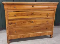 Cassettone Veneto noce chiaro e ciliegio del 1850 a 4 cassetti