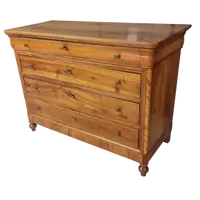 Cassettone Veneto noce chiaro e ciliegio del 1850 a 4 cassetti