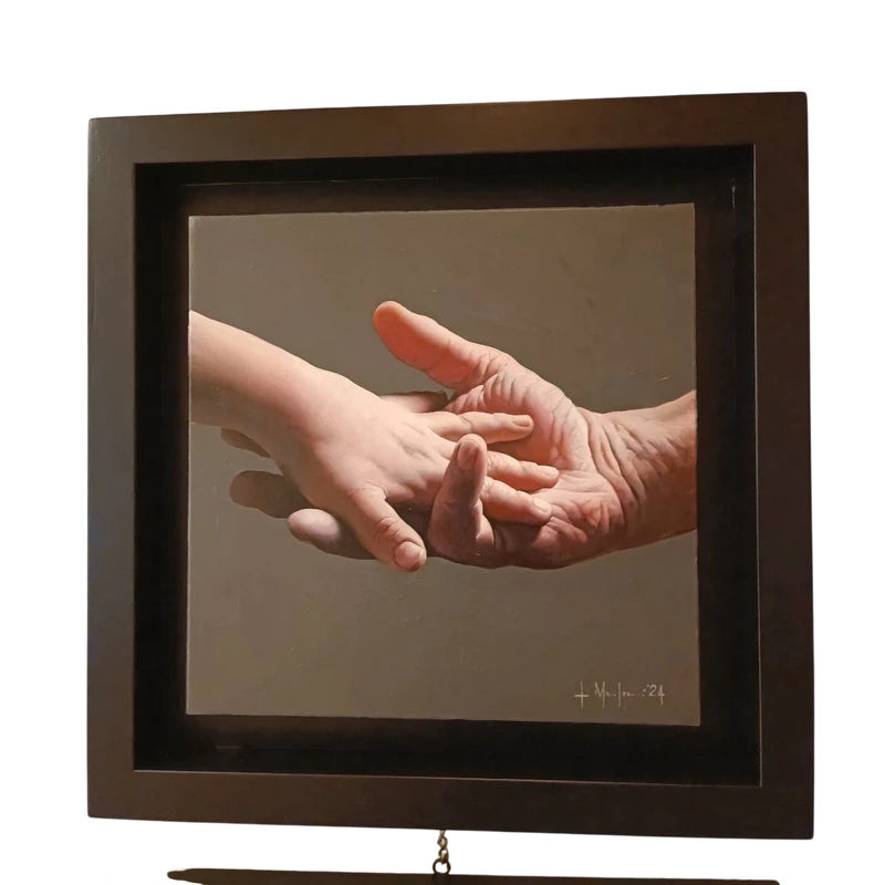 Context Art Miami Olio su tela” Hands of my Sun ”  al confine con l’iperrealismo