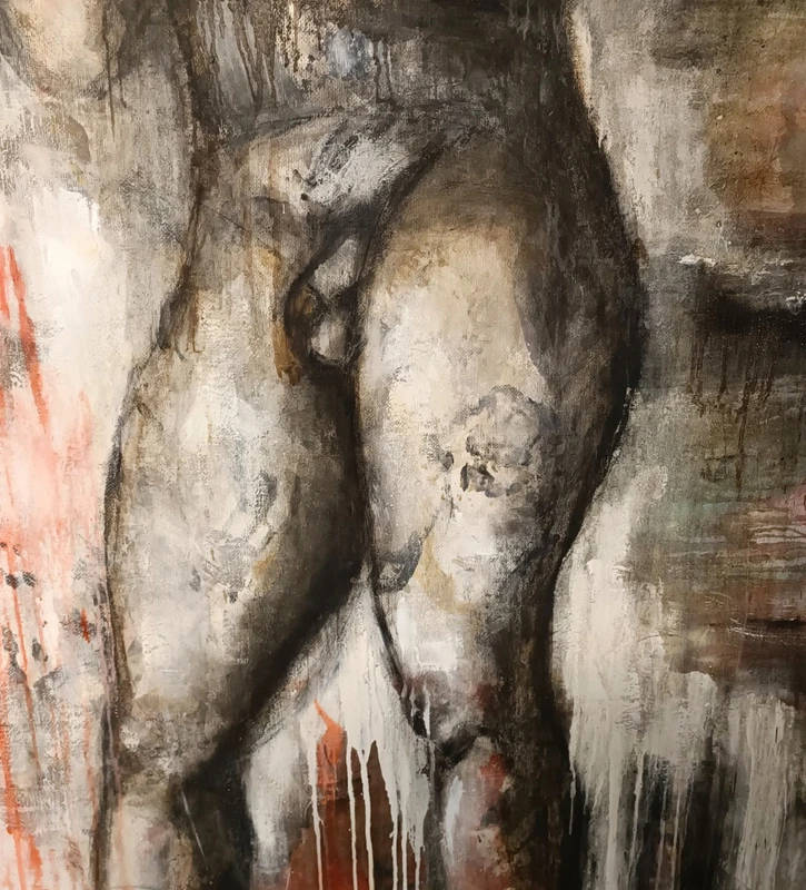 Coppia di olii su tela nudo figurativo arte moderna firmato 1960/70