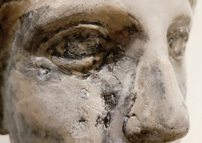 Scultura accademica primo 900 in cera – Testa di Hera