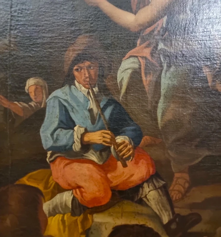 Oil on canvas 600 Country Scene with Musicians - school of Francesco Guarini (1611-1654)