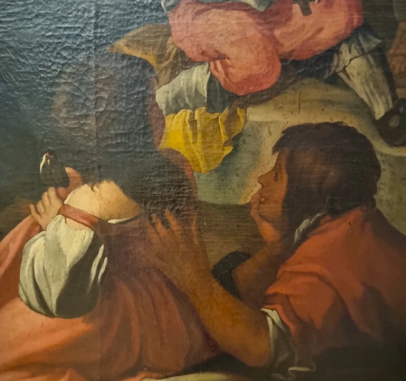 Oil on canvas 600 Country Scene with Musicians - school of Francesco Guarini (1611-1654)