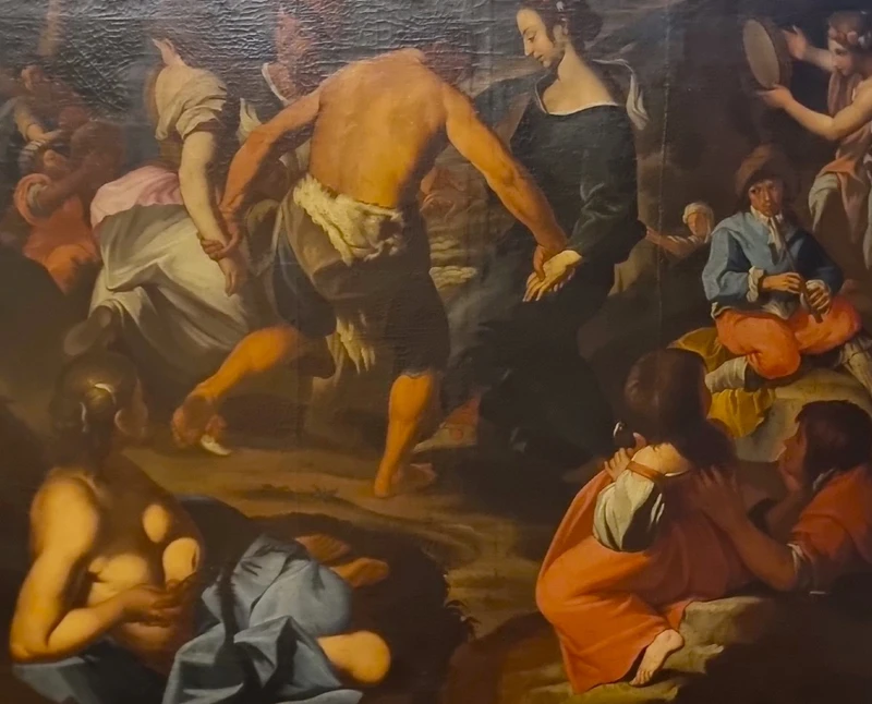 Oil on canvas 600 Country Scene with Musicians - school of Francesco Guarini (1611-1654)