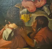 Oil on canvas 600 Country Scene with Musicians - school of Francesco Guarini (1611-1654)