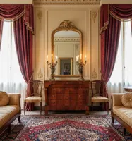 Commode Empire 1830 en placage de noyer