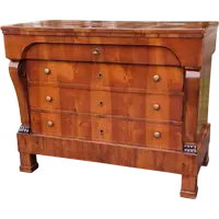 Commode Empire 1830 en placage de noyer