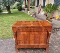 Commode Empire 1830 en placage de noyer