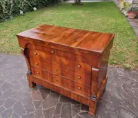 Commode Empire 1830 en placage de noyer