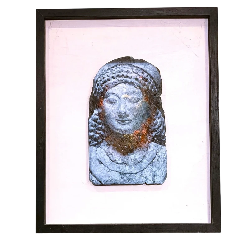 Huile sur ardoise Visage mythologique grec de Coré