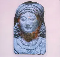 Huile sur ardoise Visage mythologique grec de Coré