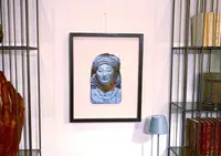 Huile sur ardoise Visage mythologique grec de Coré