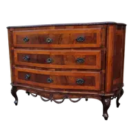 Commode vénitienne du XIXe siècle en noyer avec incrustations de palmiers