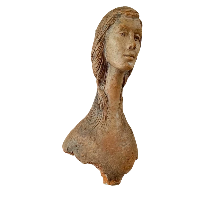 1976 Sculpture féminine en terre cuite : un chef-d'œuvre de Vincenzo Brunetti
