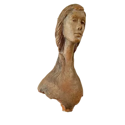 1976 Sculpture féminine en terre cuite : un chef-d'œuvre de Vincenzo Brunetti