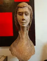 1976 Sculpture féminine en terre cuite : un chef-d'œuvre de Vincenzo Brunetti