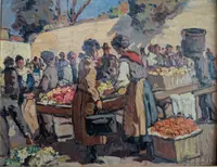 Market scene" Cafiero Filippelli 1889-1973"