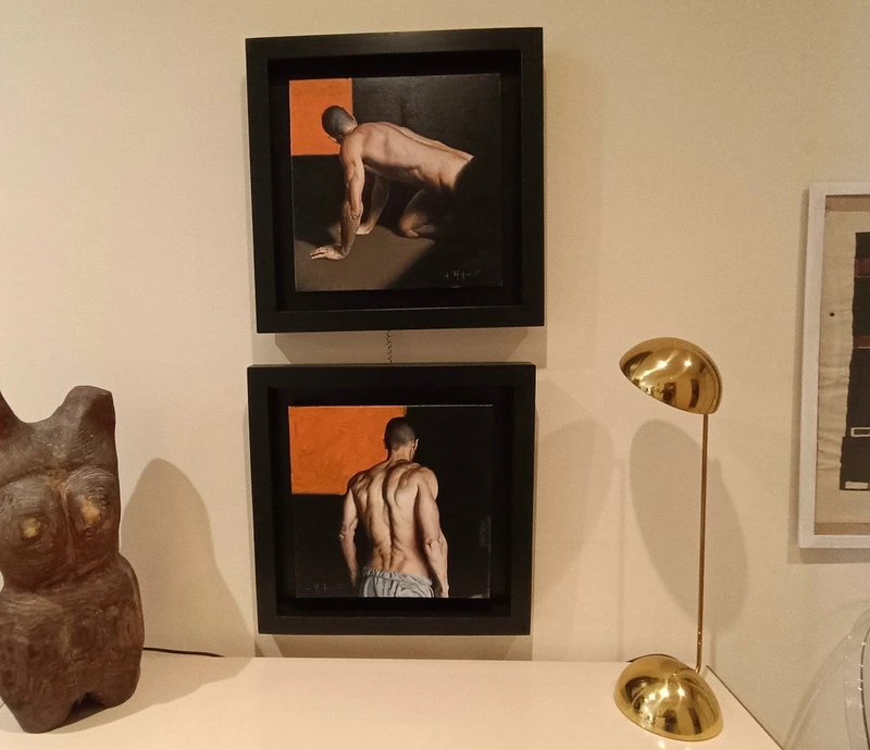 L'huile sur toile de Filippo Manfoni Un homme à la limite de l'hyperréalisme".