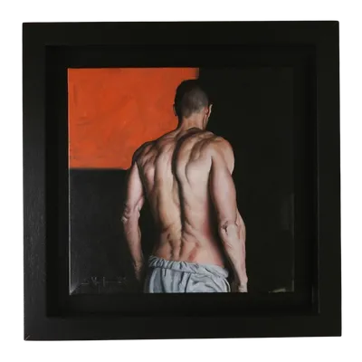 L'huile sur toile de Filippo Manfoni Un homme à la limite de l'hyperréalisme".