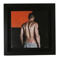 L'huile sur toile de Filippo Manfoni Un homme à la limite de l'hyperréalisme".