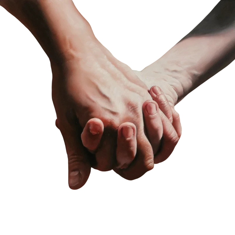 Olio su tela” Hold me ” di Filippo Manfroni al confine con l’iperrealismo Context Art Miami