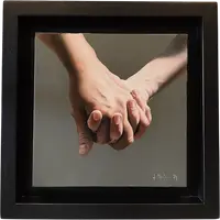 Olio su tela” Hold me ” di Filippo Manfroni al confine con l’iperrealismo Context Art Miami