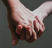 Olio su tela” Hold me ” di Filippo Manfroni al confine con l’iperrealismo Context Art Miami