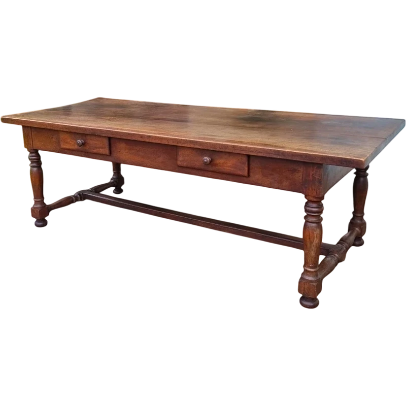 Grande table Fratino en noyer toscan du XVIIIe siècle