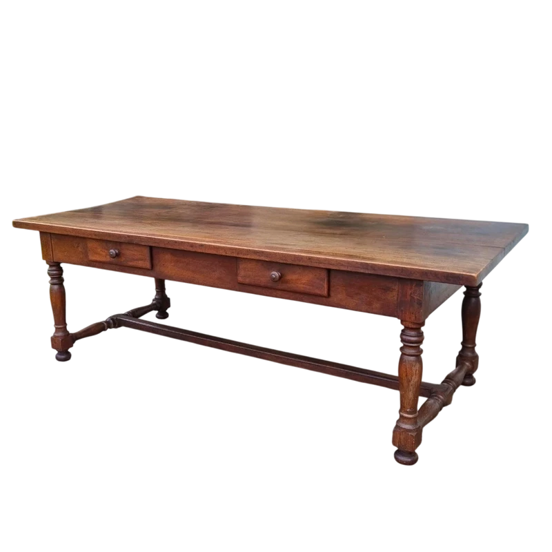 Grande table Fratino en noyer toscan du XVIIIe siècle