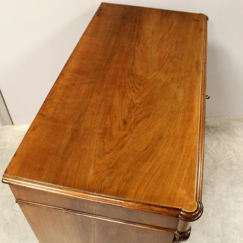 Antico cassettone comò Luigi Filippo in noce 19°secolo