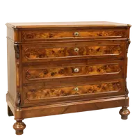 Antico cassettone comò Luigi Filippo in noce 19°secolo