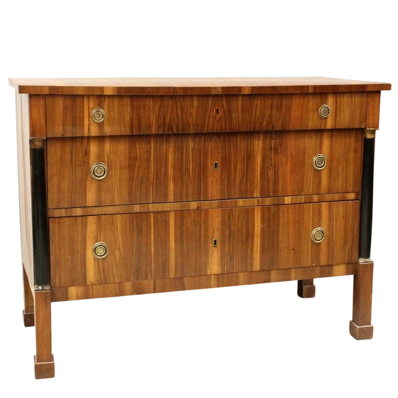 Antique Empire chest of drawers in walnut 19th century