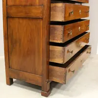 Antique weekly chest of drawers Empire walnut 19th century