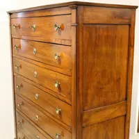 Antique weekly chest of drawers Empire walnut 19th century