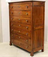 Antique weekly chest of drawers Empire walnut 19th century