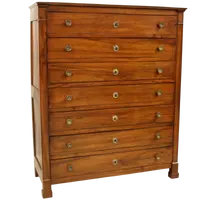 Antique weekly chest of drawers Empire walnut 19th century