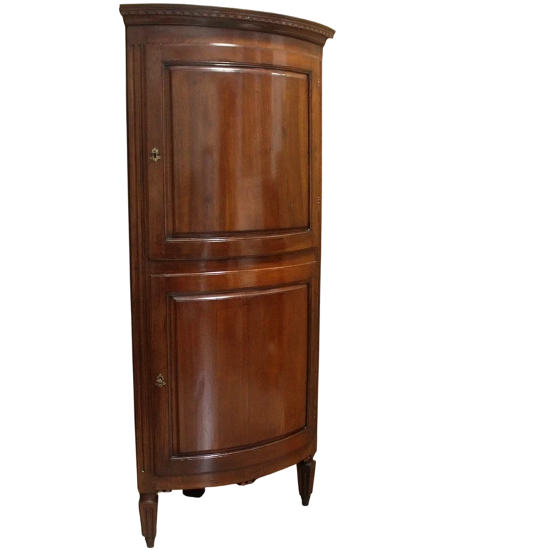 Encoignure cantonale ancienne en noyer Louis XVI 18ème siècle