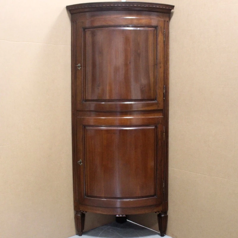 Encoignure cantonale ancienne en noyer Louis XVI 18ème siècle