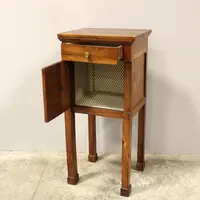 Ancienne table de chevet Empire en noyer du XIXe siècle
