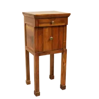 Ancienne table de chevet Empire en noyer du XIXe siècle
