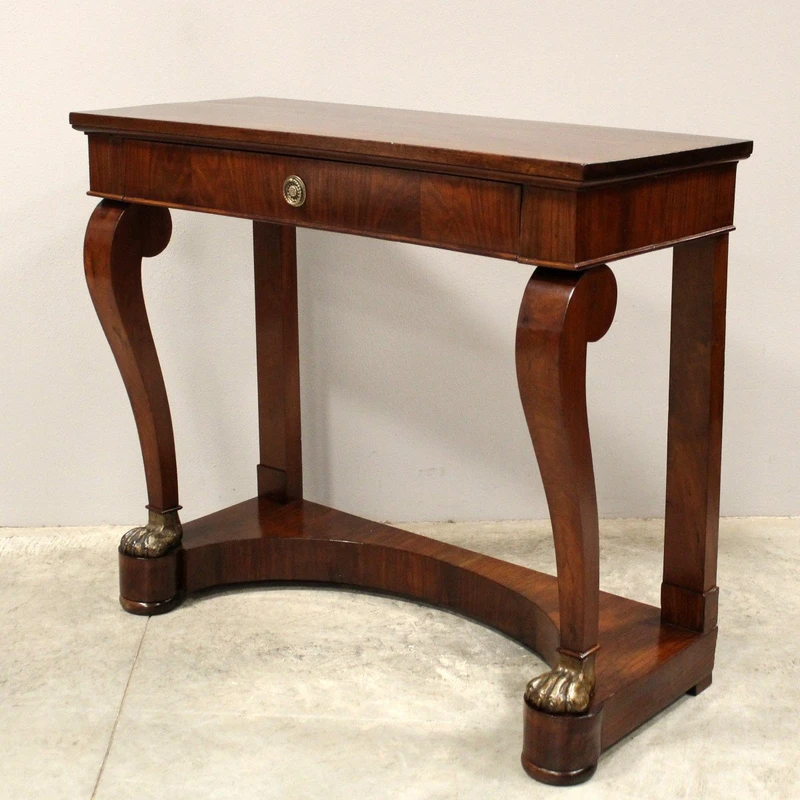 Antica console Carlo X in noce 19°secolo