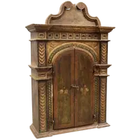 Antica credenza stipo pensile laccato e dipinto 18°secolo