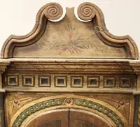 Antica credenza stipo pensile laccato e dipinto 18°secolo